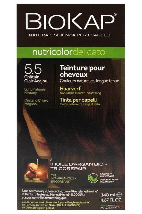 Biokap Nutricolor Delicato 5.5 Châtain Clair Acajou