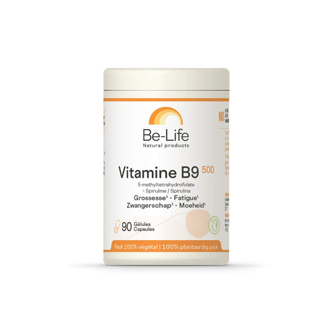 BE-LIFE Vitamine B9 500 - Spirulina en Vitamine B9: een duo tegen vermoeidheid