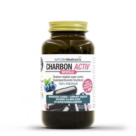 Naturamedicatrix -Charbon activ' + Myrtille Gélules de charbon végétal super activé