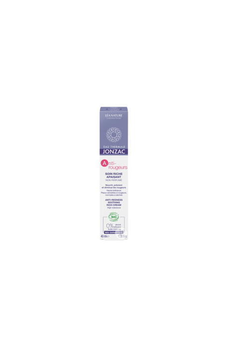 Jonzac Anti-Rougeurs Soin Riche Apaisant Non Parfumé Tube Pompe 40ml