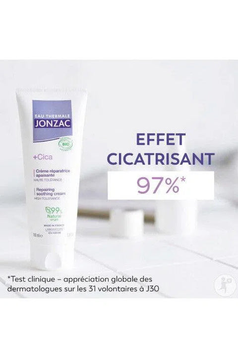 Jonzac +Cica Crème Réparatrice Apaisante Peaux Irritées/Fragilisées/Abîmées Bio 100ml